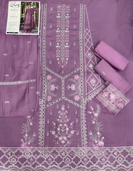 PARISHAY DASTAK Karandi Embroidered 3PC - Premium VIP Quality