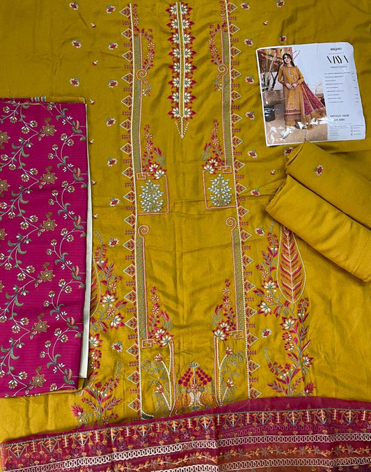 MAYA BIN ILYAS Karandi Embroidered 3PC