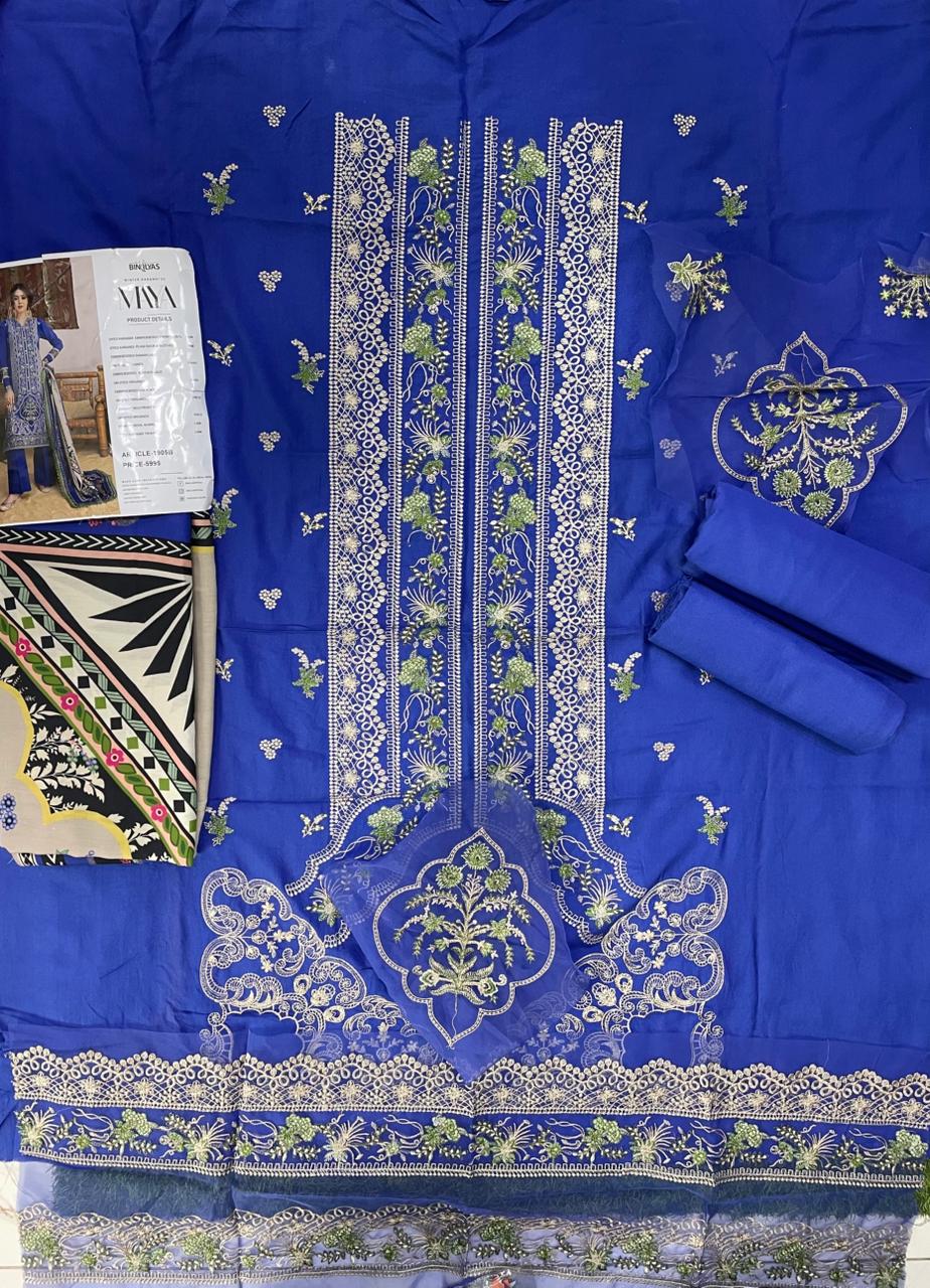 MAYA BIN ILYAS Karandi Embroidered 3PC