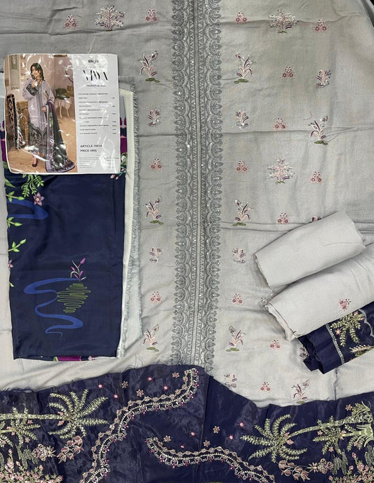 MAYA BIN ILYAS Karandi Embroidered 3PC