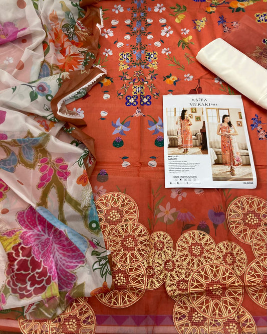 ASIFA NABEEL Embroidered Lawn 3 Piece Collection