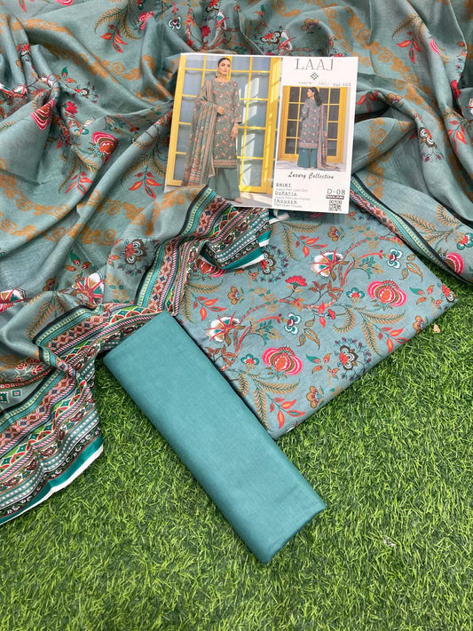 Laaj Lawn 3-Piece Vol-103 - Luxury Printed Collection