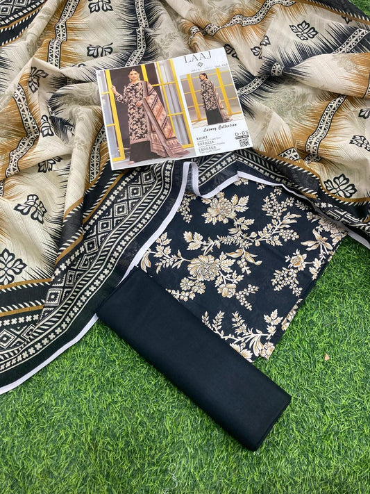 Laaj Lawn 3-Piece Vol-103 - Luxury Printed Collection