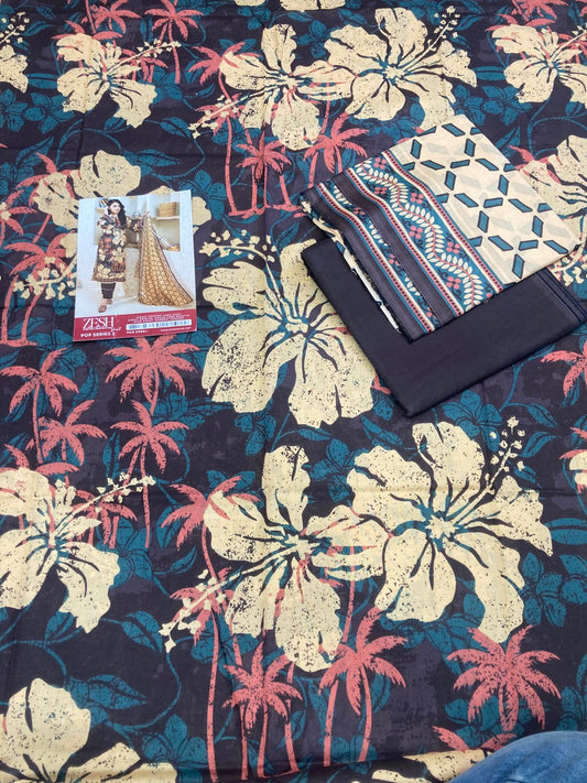 Laaj Lawn 3-Piece Vol-103 - Luxury Printed Collection