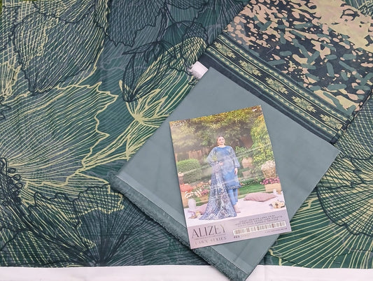 Laaj Lawn 3-Piece Vol-103 - Luxury Printed Collection