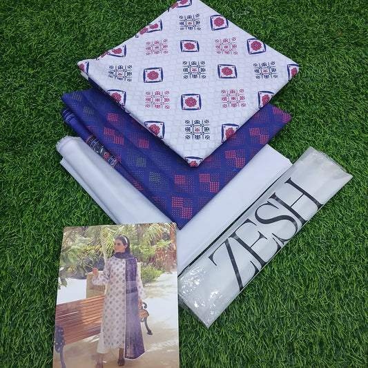 Laaj Lawn 3-Piece Vol-103 - Luxury Printed Collection