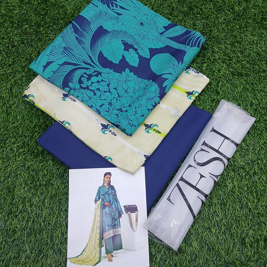 Laaj Lawn 3-Piece Vol-103 - Luxury Printed Collection