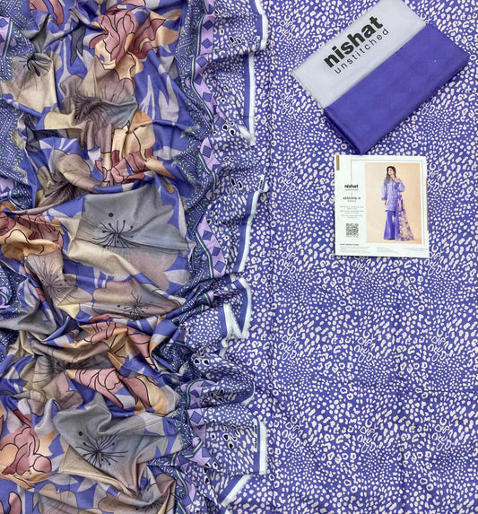 Nishat Unstitched Winter Collection 3pc - Printed Self Jacquard Linen