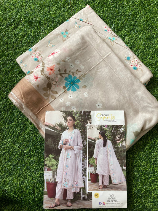 MIX BRAND Regalia Lawn 3pc - 66 Designs VIP Lawn