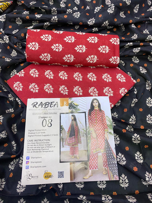 RABEA Lawn 3pc - 20 Designs VIP Collection