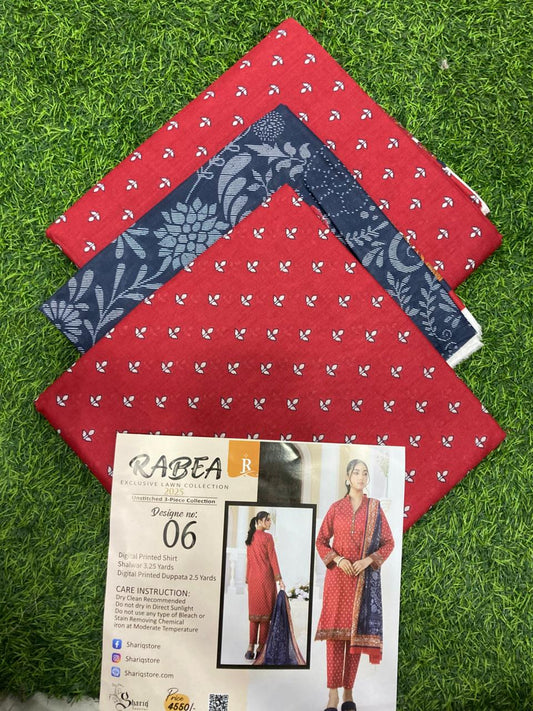 RABEA Lawn 3pc - 20 Designs VIP Collection