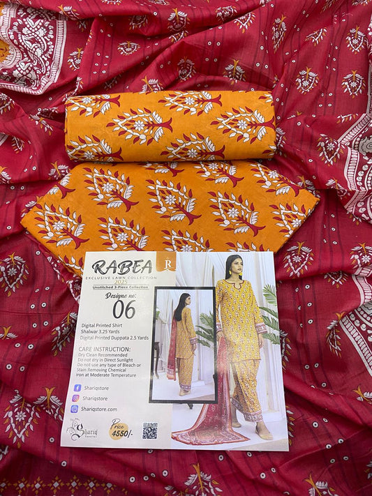 RABEA Lawn 3pc - 20 Designs VIP Collection