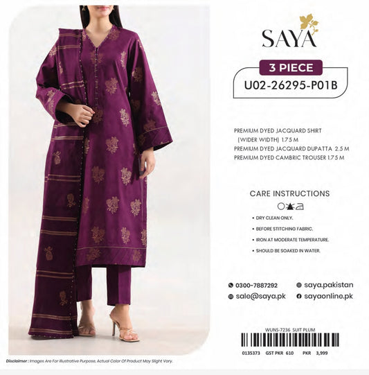 SAYA Cotton Jacquard 3PC - 13 Designs