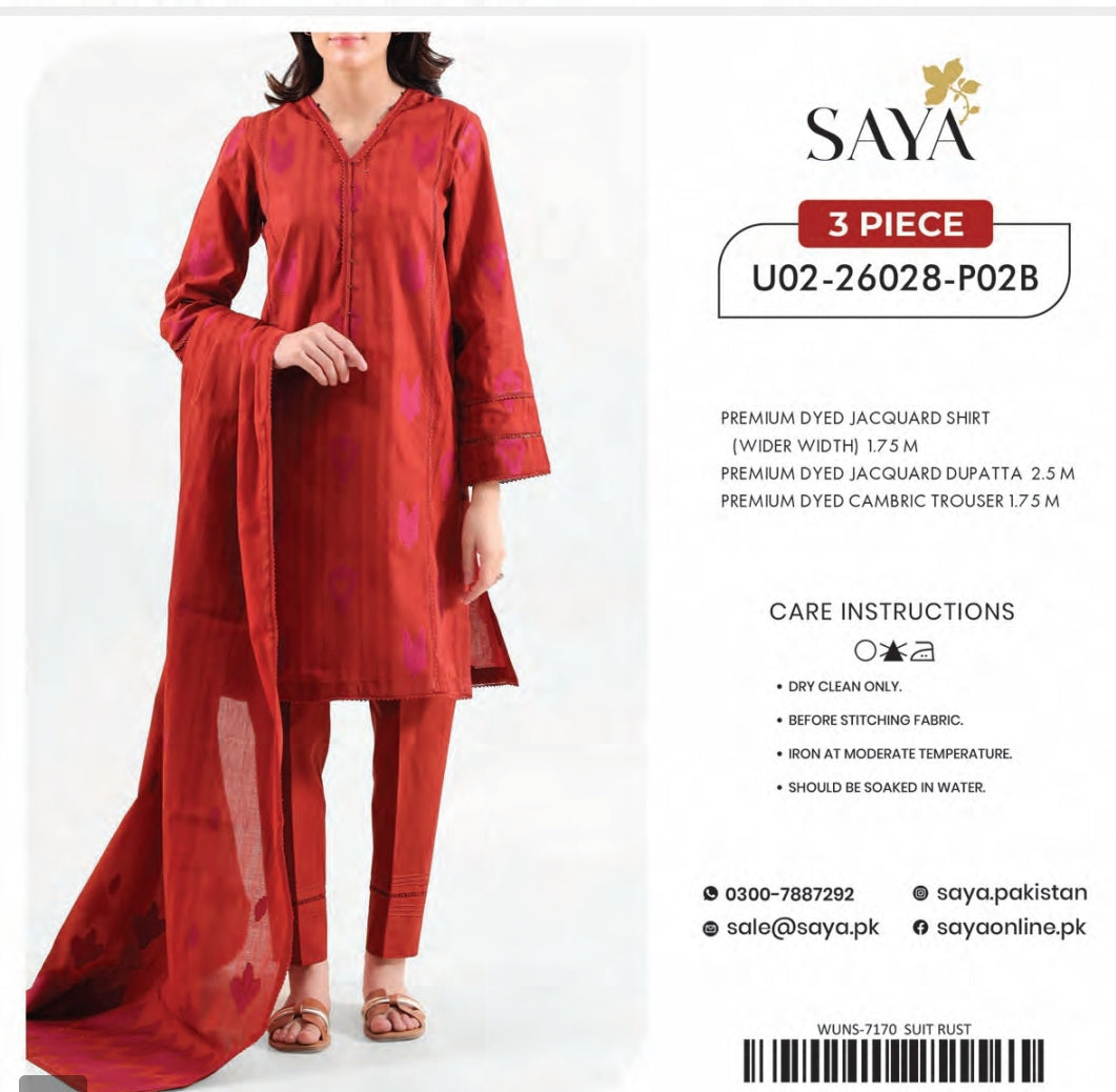 SAYA Cotton Jacquard 3PC - 13 Designs