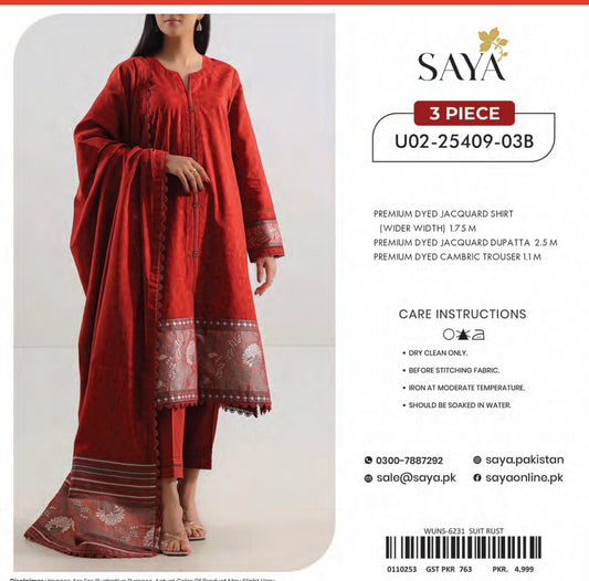 SAYA Cotton Jacquard 3PC - 13 Designs